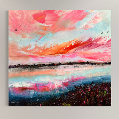 Radiant Reflections, Abstract Landscape Painting by Chelsea Tikotsky 
