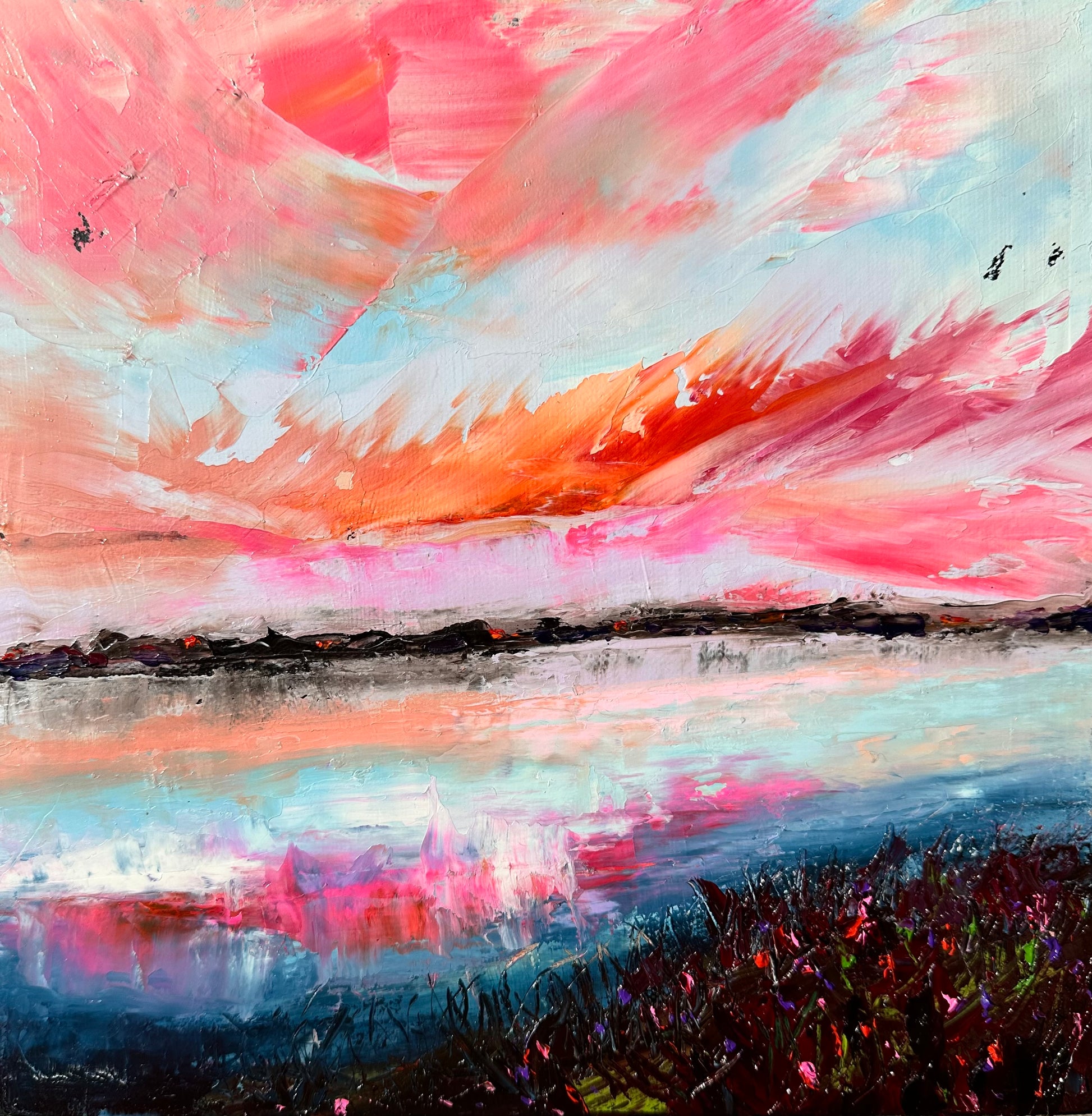 Chelsea Tikotsky, Radiant Reflections, Abstract Landscape Painting 