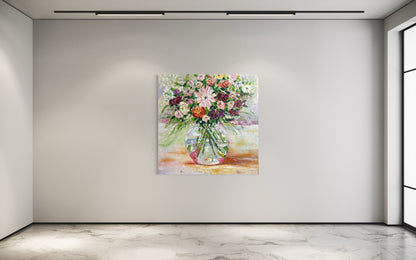 Colorful Contemporary Botanical Oil Painting – Original Floral Artwork – Chelsea Tikotsky