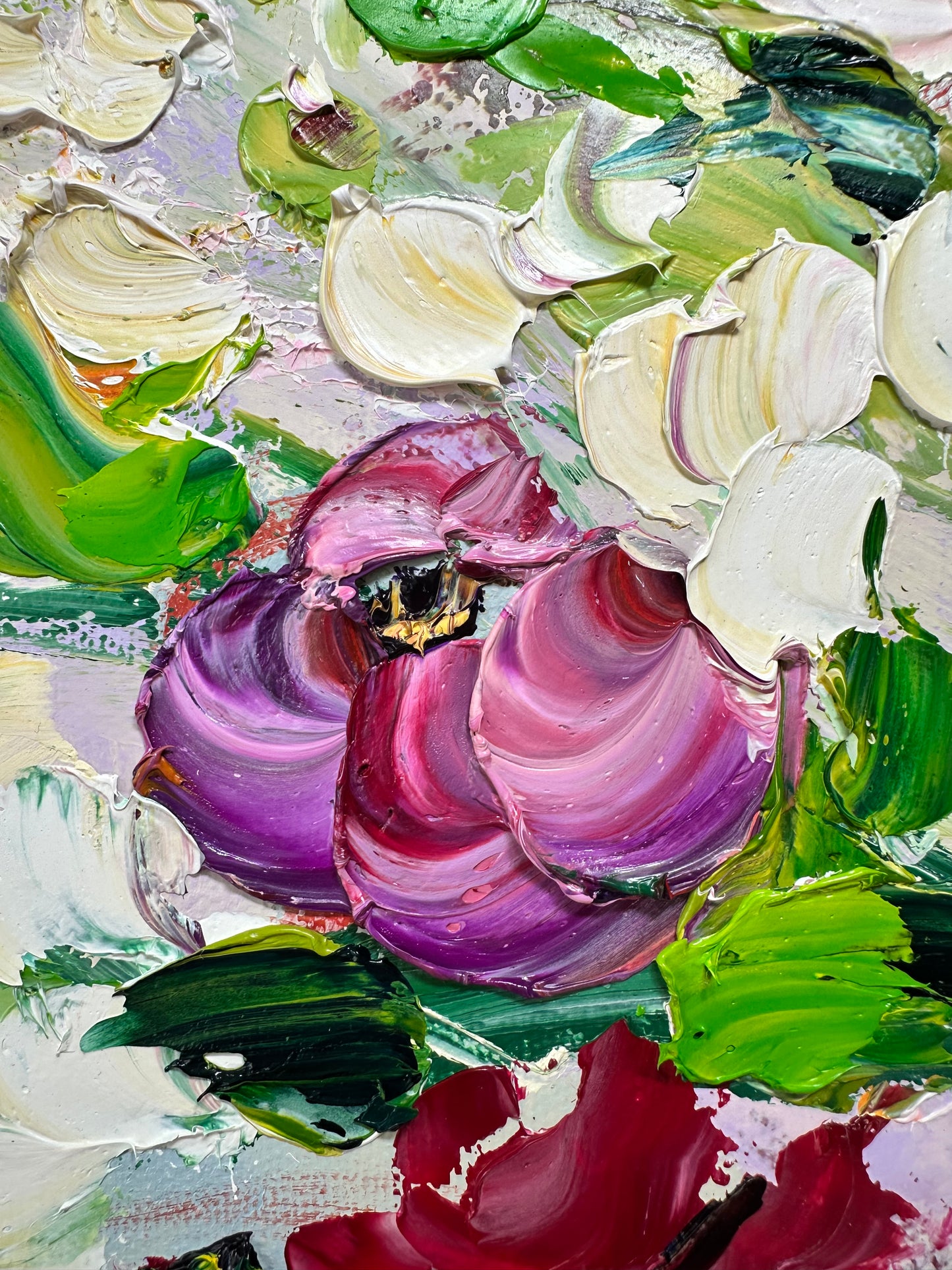 Colorful Contemporary Botanical Oil Painting – Original Floral Artwork – Chelsea Tikotsky